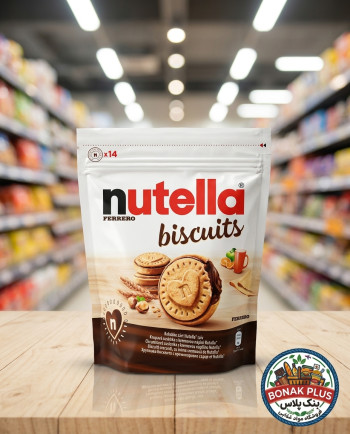 بیسکویت نوتلا (Nutella Biscuits) با کرم فندق - بسته ۳۴۰ گرمی کارتن 10 عددی