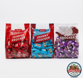 ویفر جانی کراکر شکلاتی روشن (Johnny Krocker) وزن 500 گرم - کارتن 6 عددی