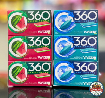 آدامس ویویدنت 360 سه لایه هندوانه بدون شکر بسته ۱۸ عددی کارتن ۴ عددی عمده
