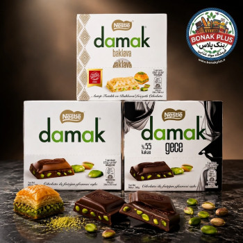شکلات نستله داماک (Nestlé Damak) با مغز پسته ۶۰ گرم – بسته ۶ عددی – کارتن ۴ عددی (۴ طعم)