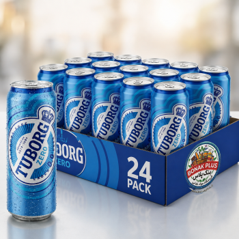آبجو بدون الکل توبورگ Tuborg کلاسیک – قوطی ۴۵۰ میلی‌لیتر (اصل دانمارک) باکس 24 عددی